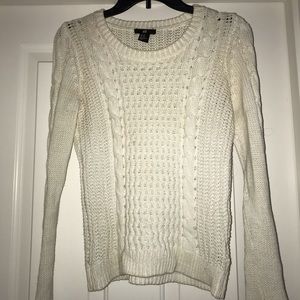 H&M White Cable Knit Sweater